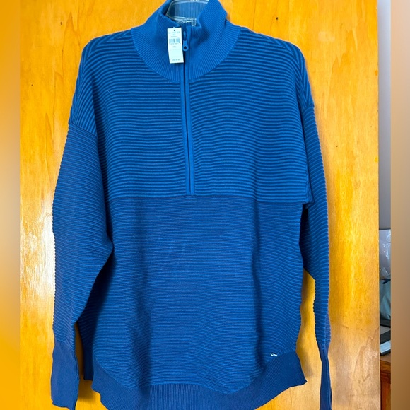 NWT 1/4 zip Blue Aerie Offline ribbed pullover - Picture 1 of 6